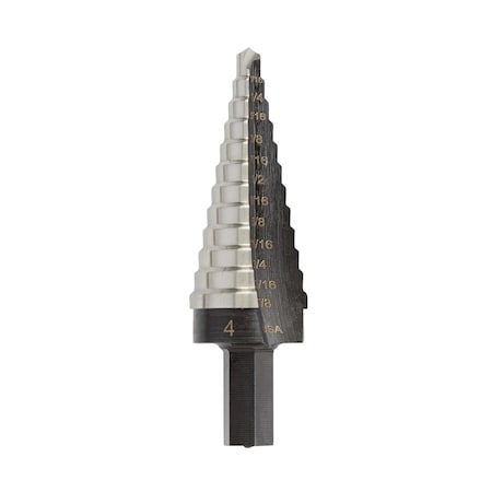 Irwin Irwin Unibit 3/16 to 7/8 in. X 6 in. L High Speed Steel Step Drill Bit Square Shank 1 pc 10234